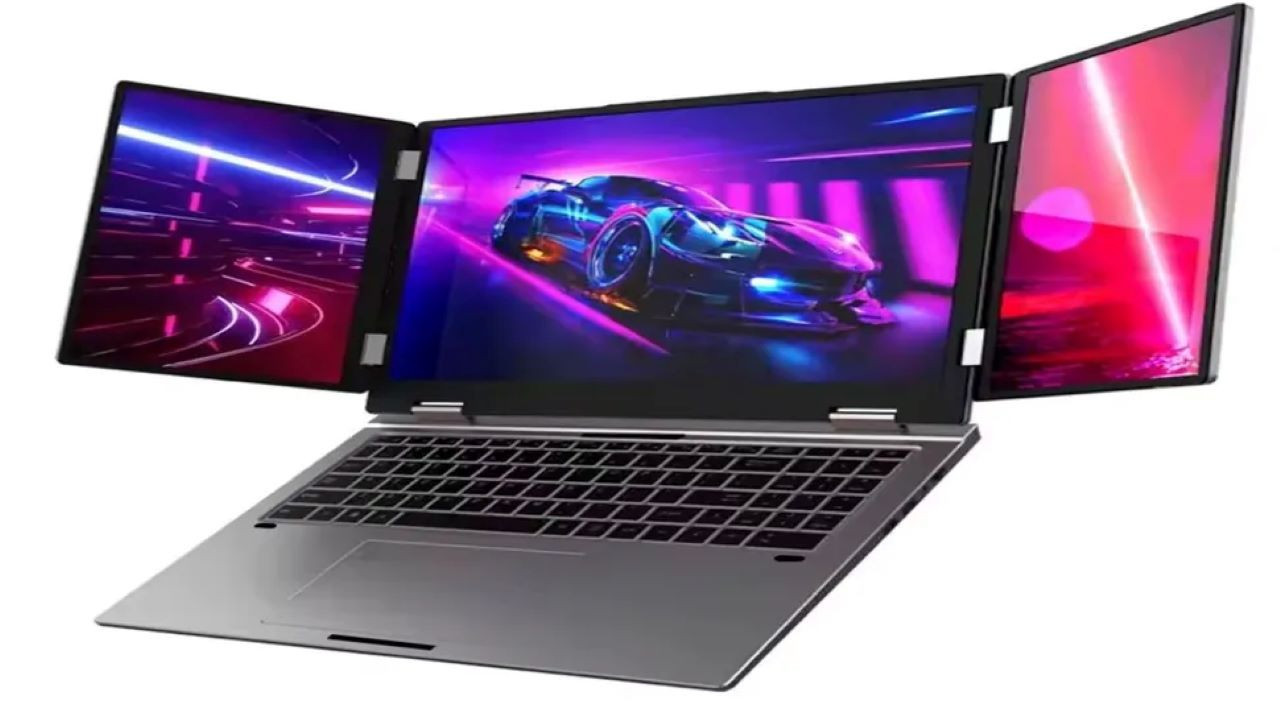 Markası aşikâr olmayan üç ekranlı laptop satışa çıktı