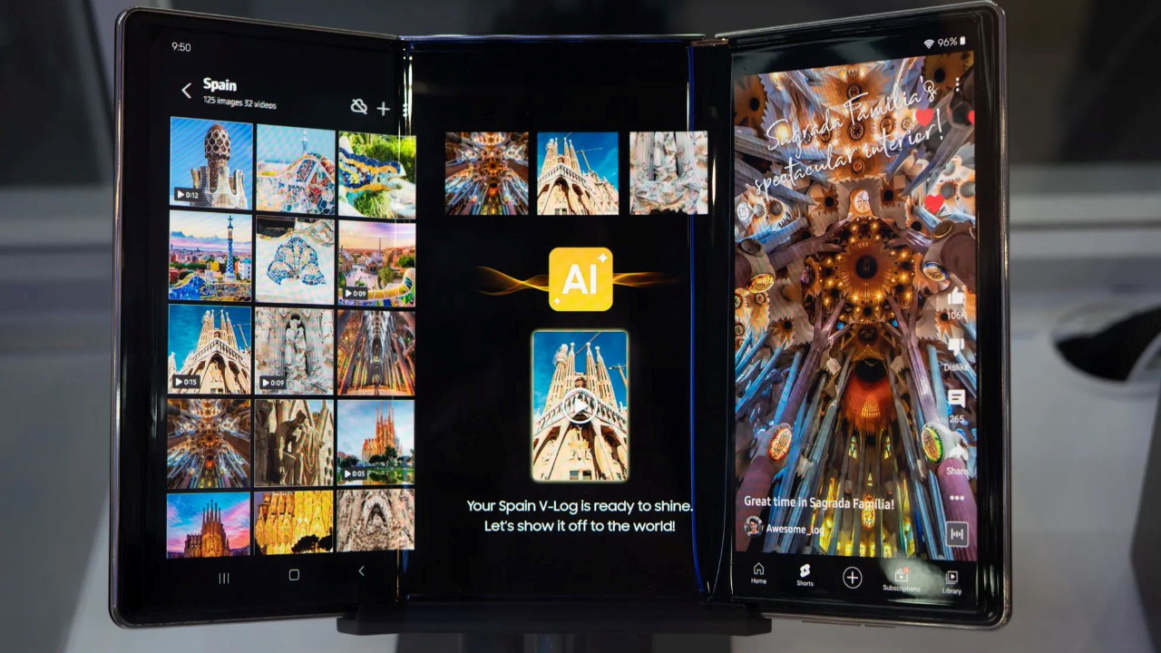 Samsung’un üçe katlanan telefonu, işte bu türlü katlanacak