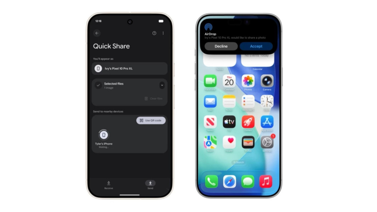 Google’dan büyük sürpriz: AirDrop artık iPhone ve Android arasında çalışıyor