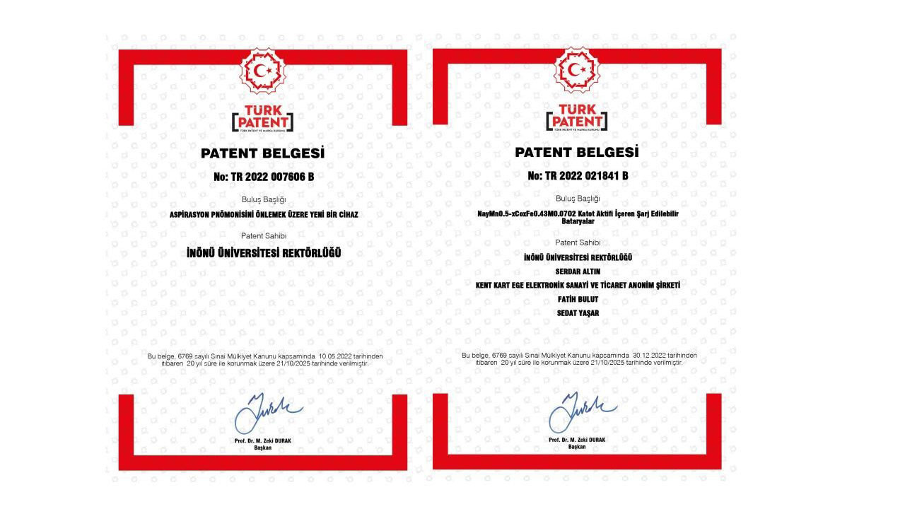 Sıhhat ve güç dünyası için kritik gelişme: Malatya’dan iki yeni patent